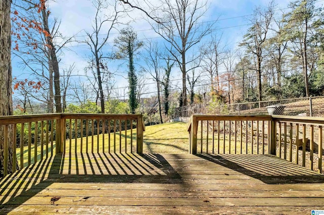 deck featuring a yard