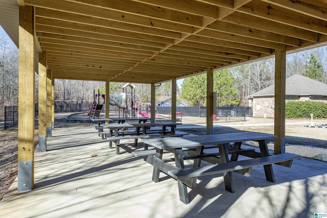 view of patio / terrace with a playground