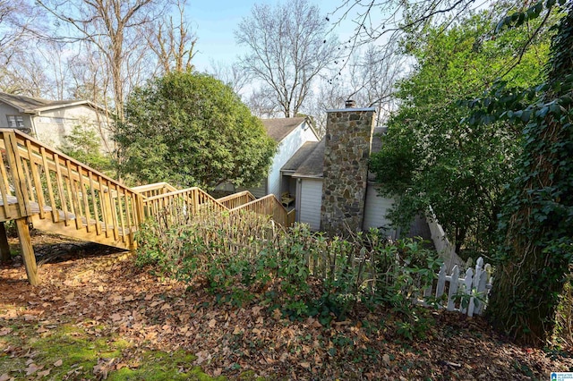 view of yard featuring a deck