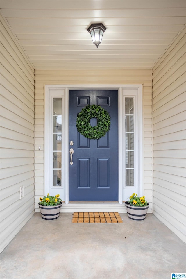 view of doorway to property