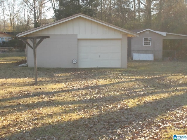 view of garage