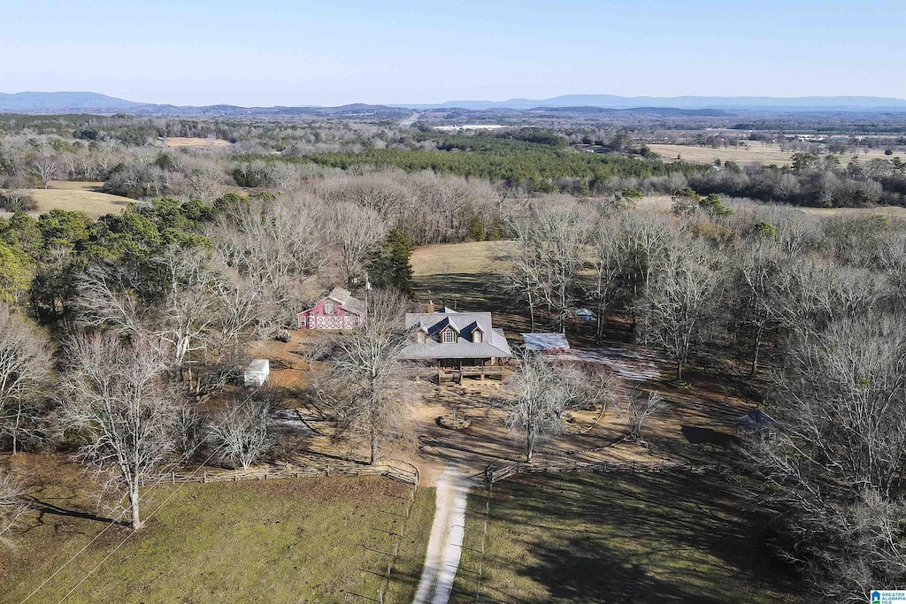 aerial view featuring a mountain view