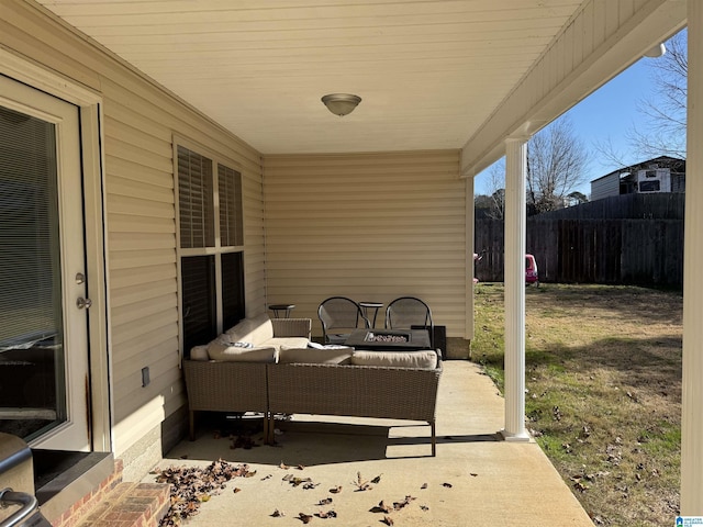 view of patio with an outdoor living space