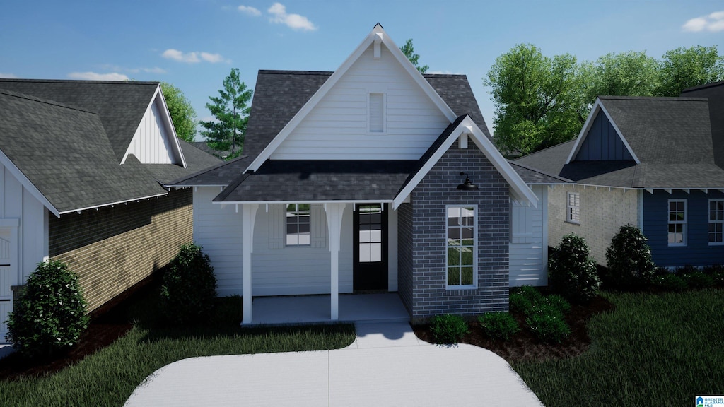 view of front of home featuring covered porch