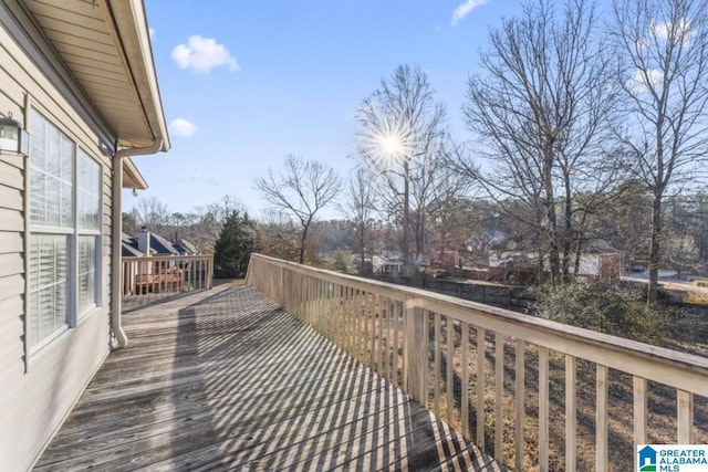 wooden balcony with a deck