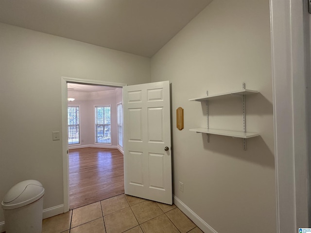 interior space featuring tile patterned flooring