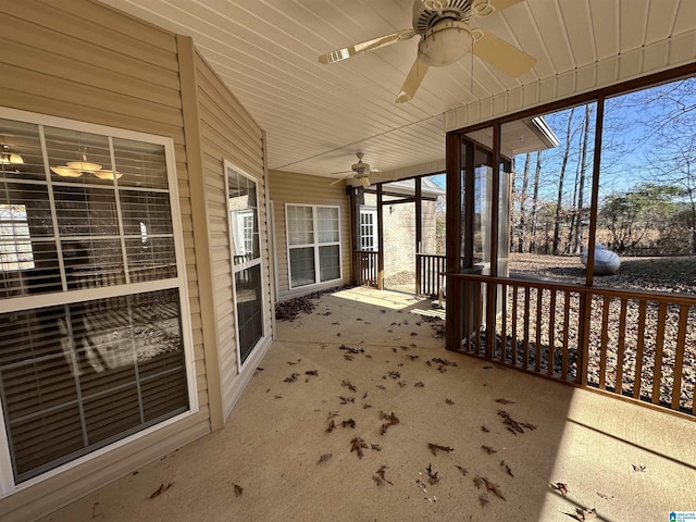 view of patio with ceiling fan