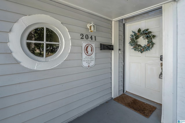 view of doorway to property