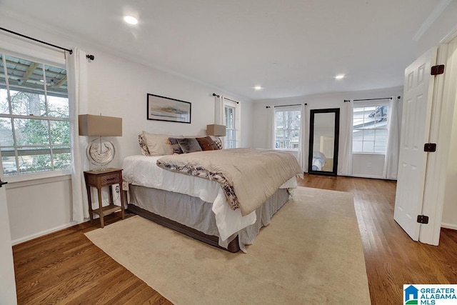 bedroom featuring hardwood / wood-style floors