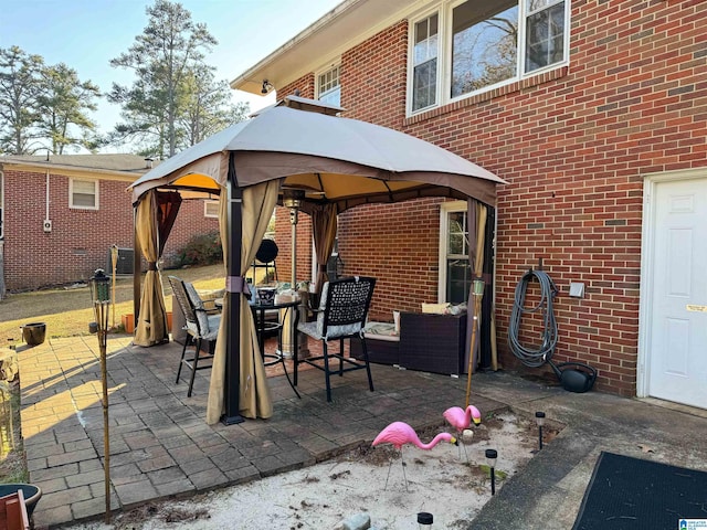 view of patio with a gazebo