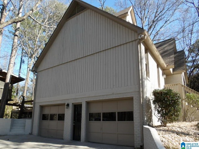 view of home's exterior with a garage