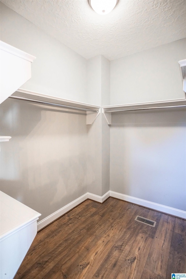 walk in closet featuring dark hardwood / wood-style flooring