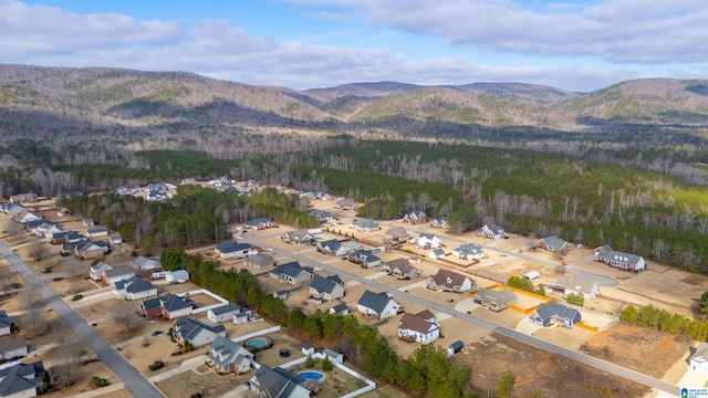 drone / aerial view with a mountain view