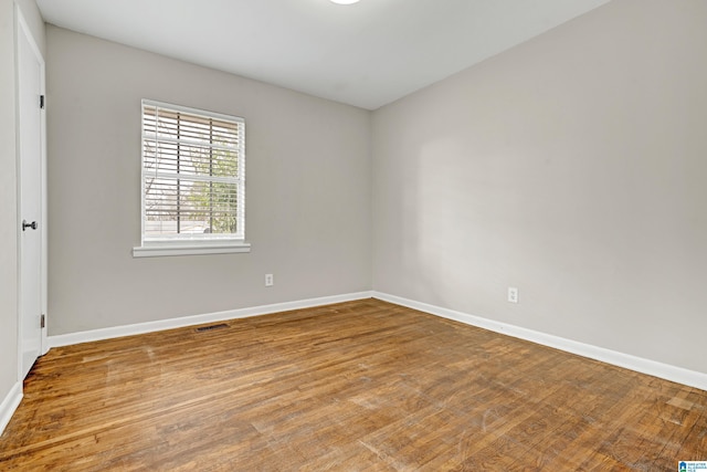 empty room featuring wood-type flooring