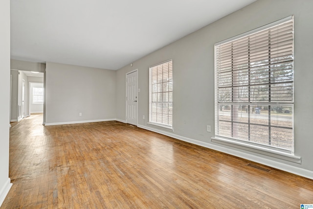 spare room featuring wood-type flooring