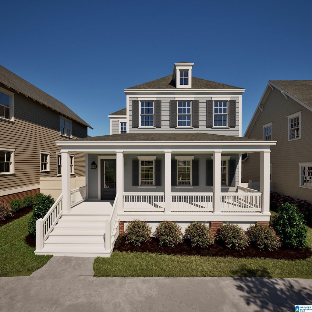 view of front facade with covered porch