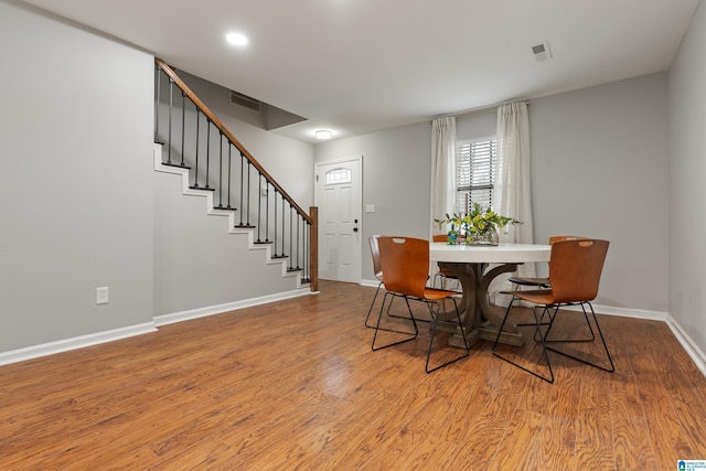 dining area featuring light hardwood / wood-style flooring