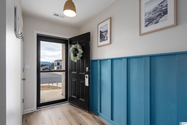 interior space with light hardwood / wood-style floors