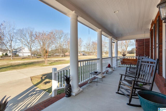 view of patio with a porch