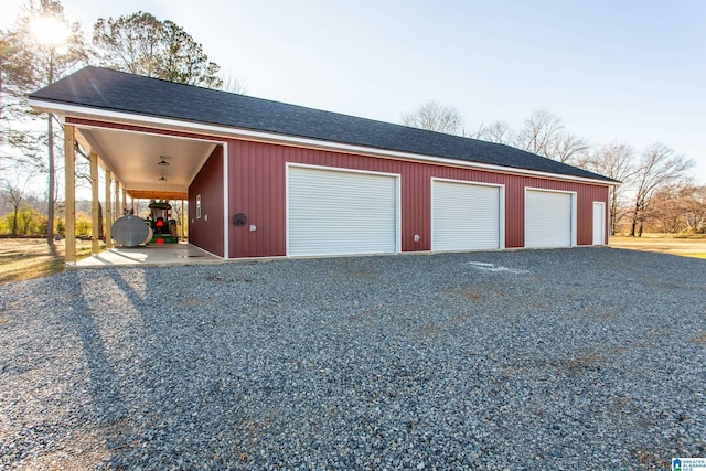 view of garage