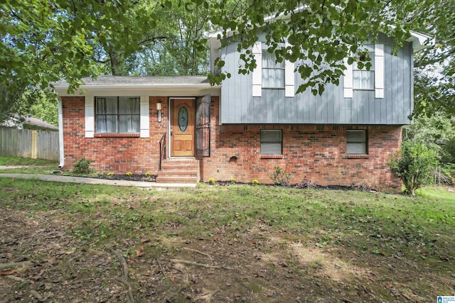 view of split level home