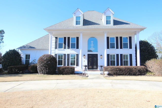 view of front facade featuring french doors