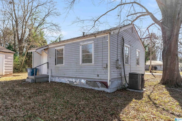 view of home's exterior featuring central AC unit