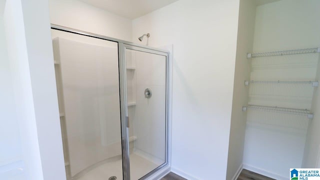 bathroom featuring walk in shower