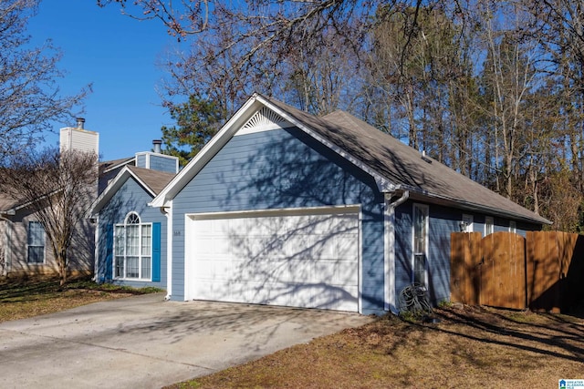 exterior space featuring a garage