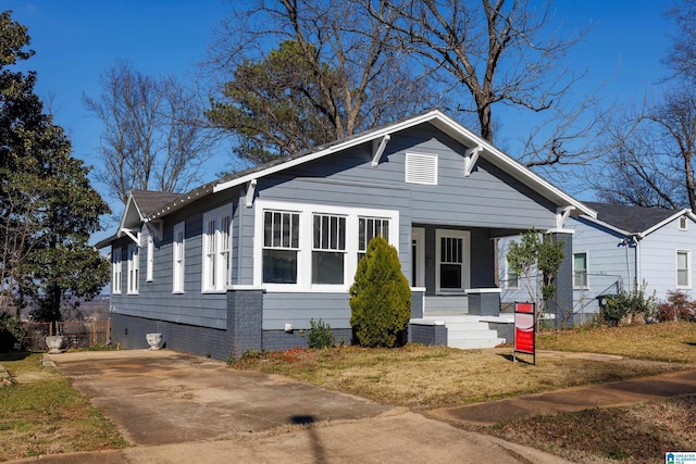 bungalow featuring covered porch