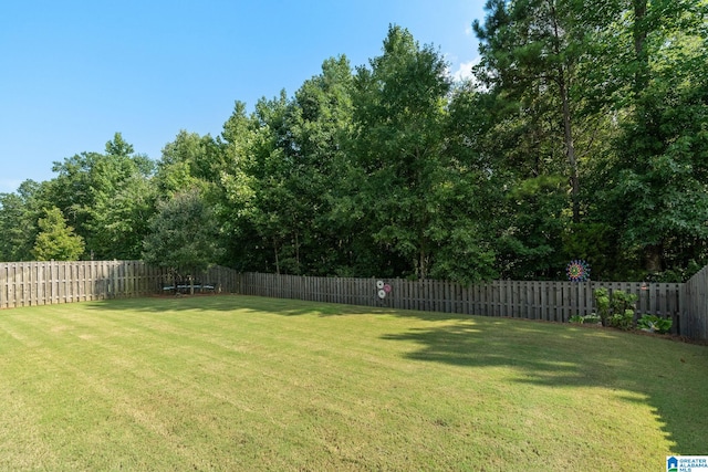 view of yard with a trampoline