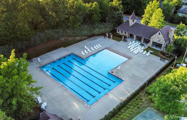 view of pool featuring a patio