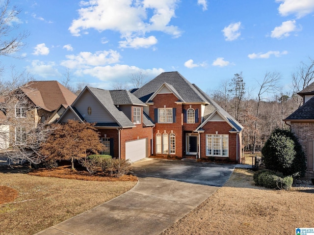 view of front of house with a garage