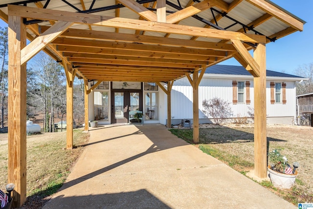 view of patio / terrace featuring french doors