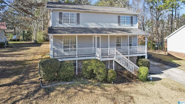 view of front of property with covered porch