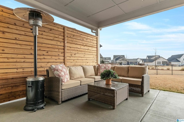 view of patio featuring an outdoor living space