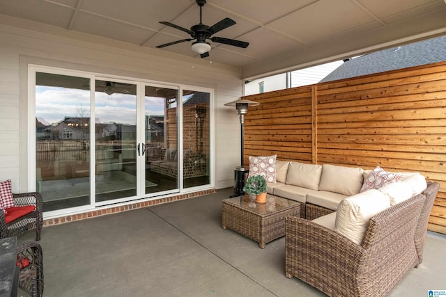 view of patio with ceiling fan