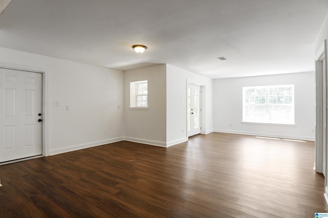 foyer featuring dark wood-type flooring