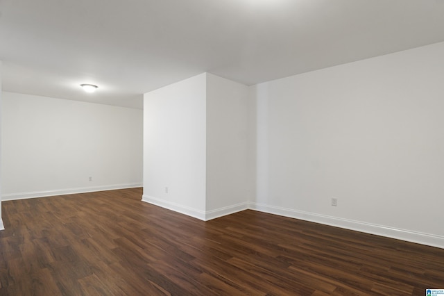 empty room with dark wood-type flooring