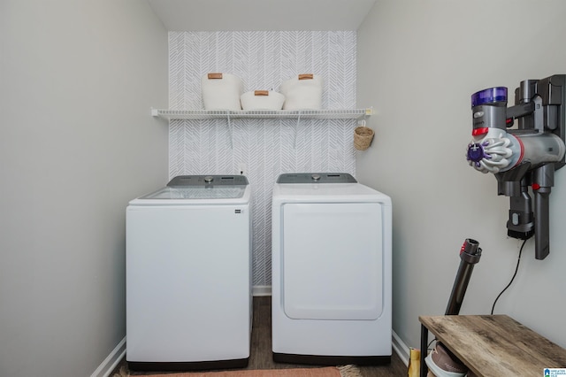 laundry area featuring washer and dryer