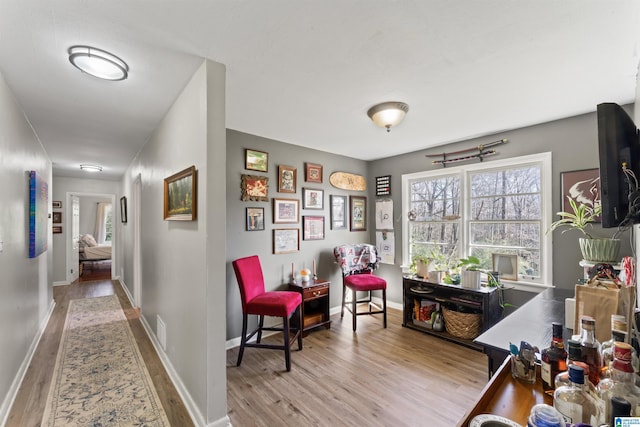 hall featuring light hardwood / wood-style floors