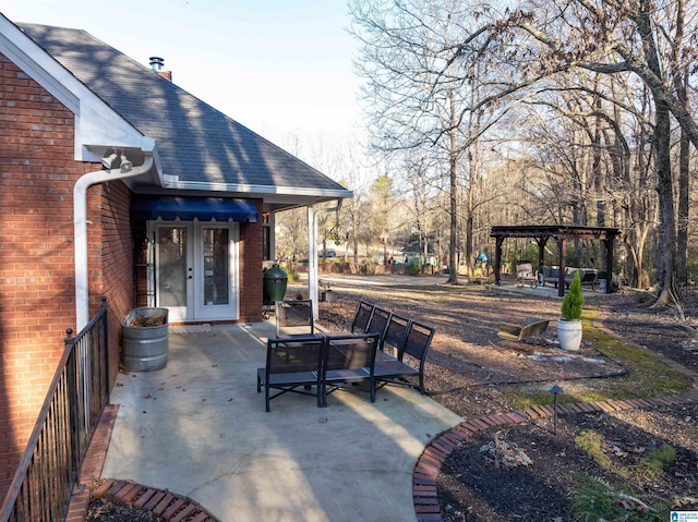 view of patio / terrace featuring a pergola