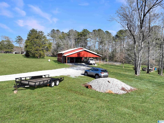 view of yard with a carport