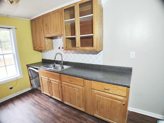 55 Jeter Rd, Talladega, AL 35160 - kitchen featuring dishwasher, dark hardwood / wood-style flooring, plenty of natural light, and sink