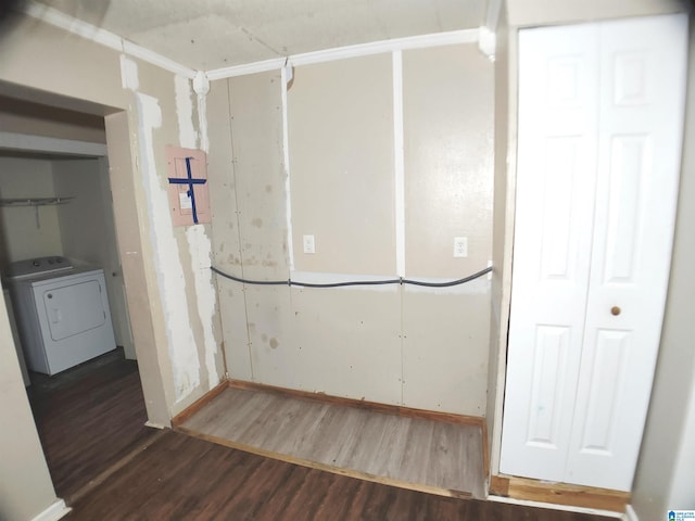 55 Jeter Rd, Talladega, AL 35160 - basement featuring dark hardwood / wood-style floors and washer / clothes dryer