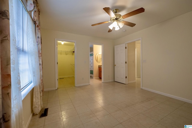 spare room with ceiling fan