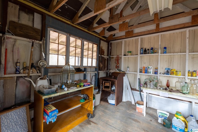 miscellaneous room featuring hardwood / wood-style floors