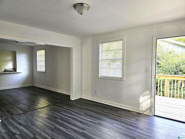 interior space featuring dark wood-type flooring