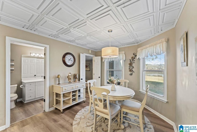 dining area featuring light hardwood / wood-style floors