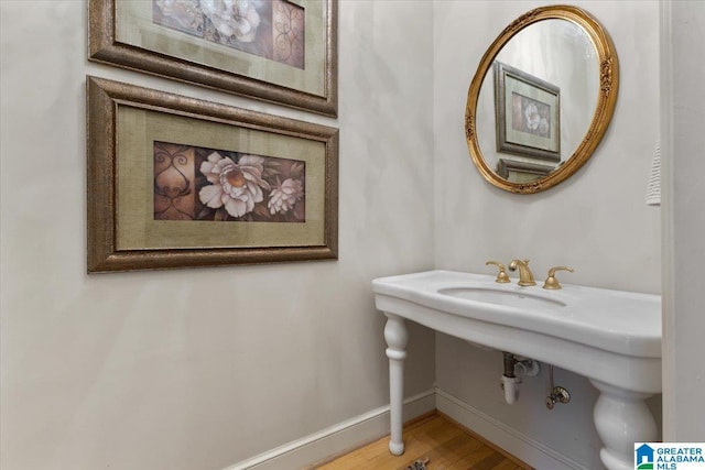 bathroom featuring hardwood / wood-style floors